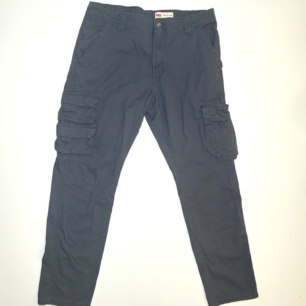 Wrangler Cargo Pants Regular Taper Mens 34x30 Gray Y2K Cotton Durable Streetwear